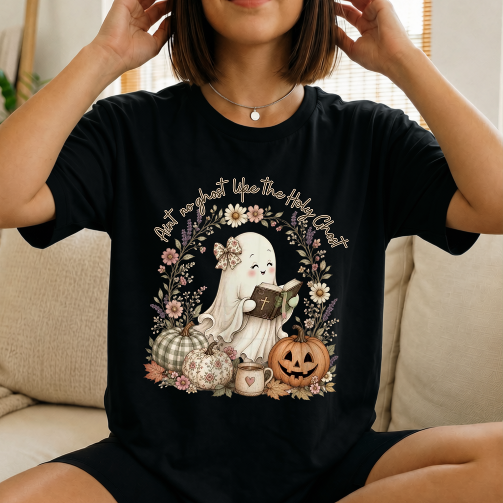 Ain't No Ghost Like The Holy Ghost Floral Christian Tee