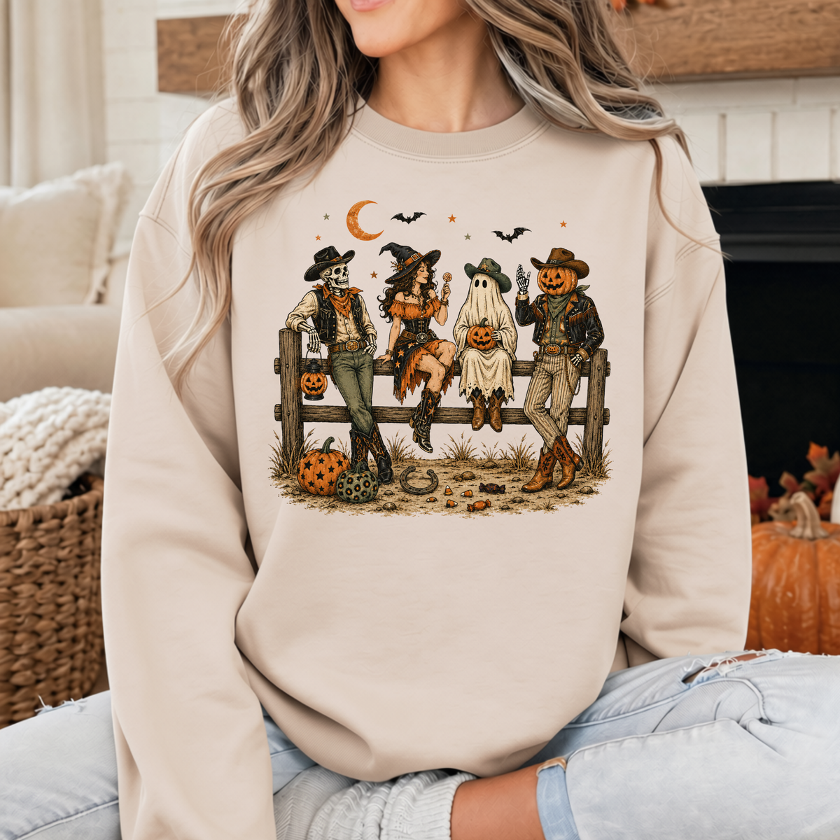 Western Halloween Scarecrow Shirt – Spooky Cowboy Fall Graphic Tee