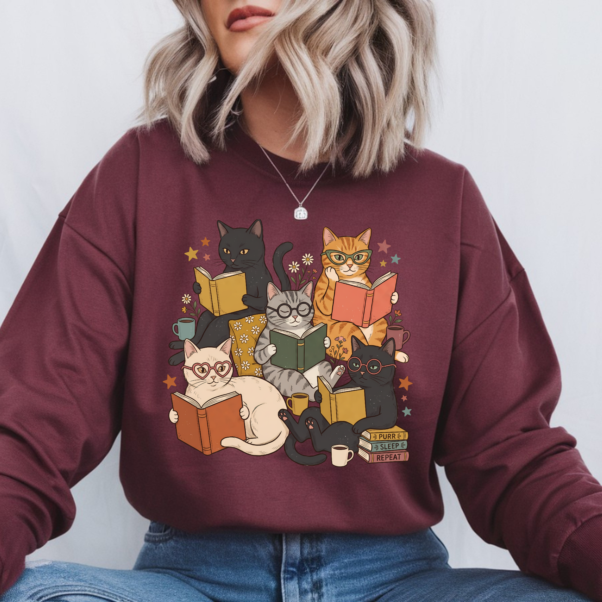 Cats Reading Books Shirt – Vintage Literary Cat Tee - Book Lover Gift