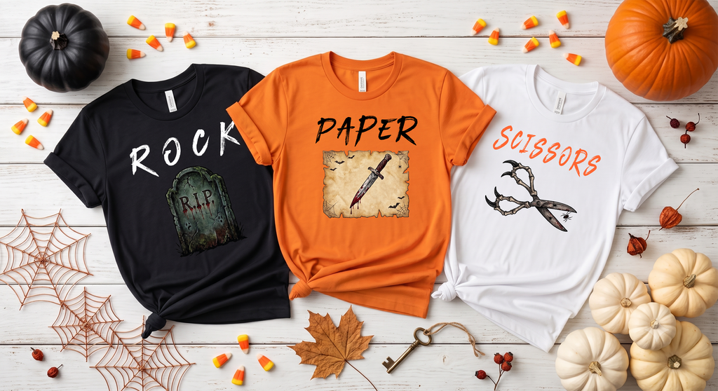 Rock Paper Scissors Halloween T-Shirt & Sweatshirt
