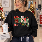 Christmas Nurse Sweatshirt, T-shirt with Medical Holiday Design
