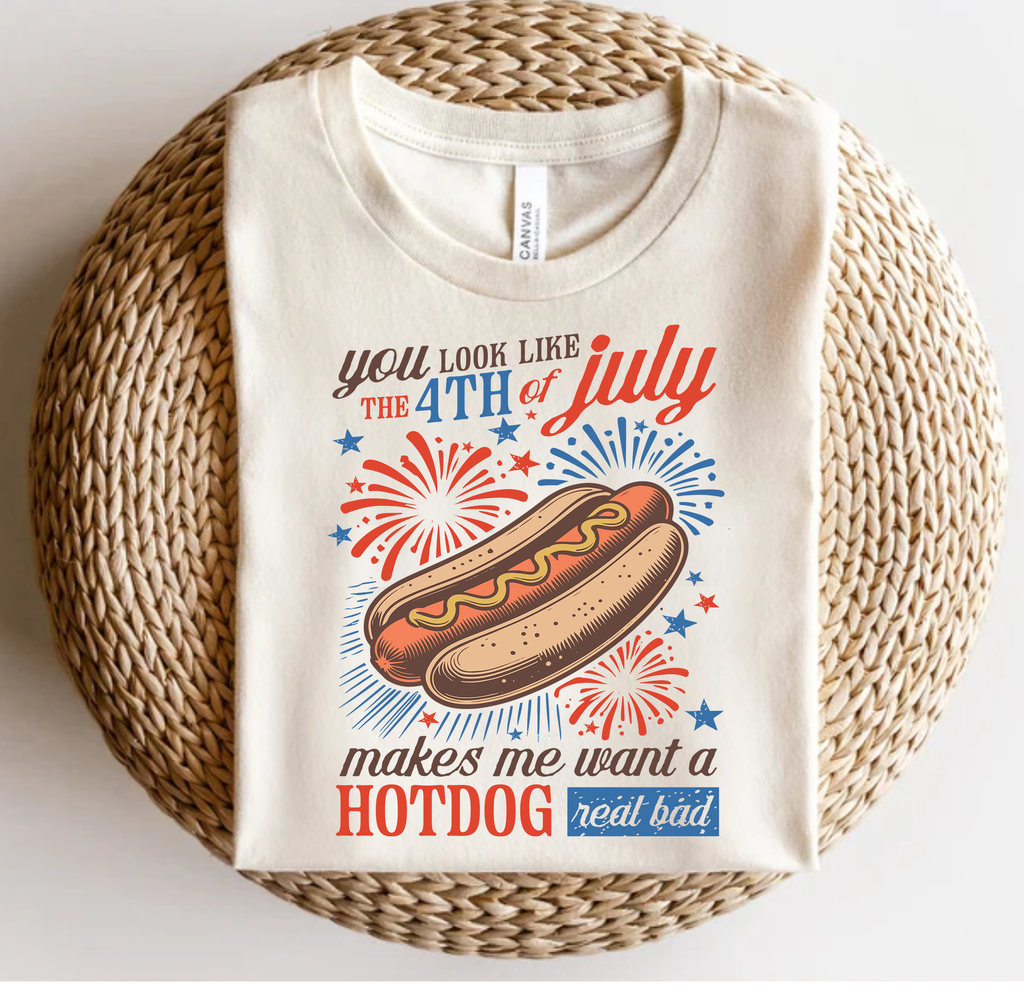 4th of July Hot Dog T-Shirt – Funny Patriotic Tee