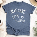 Comfort Colors Self Care Relaxing Frog Coffee Graphic Shirt