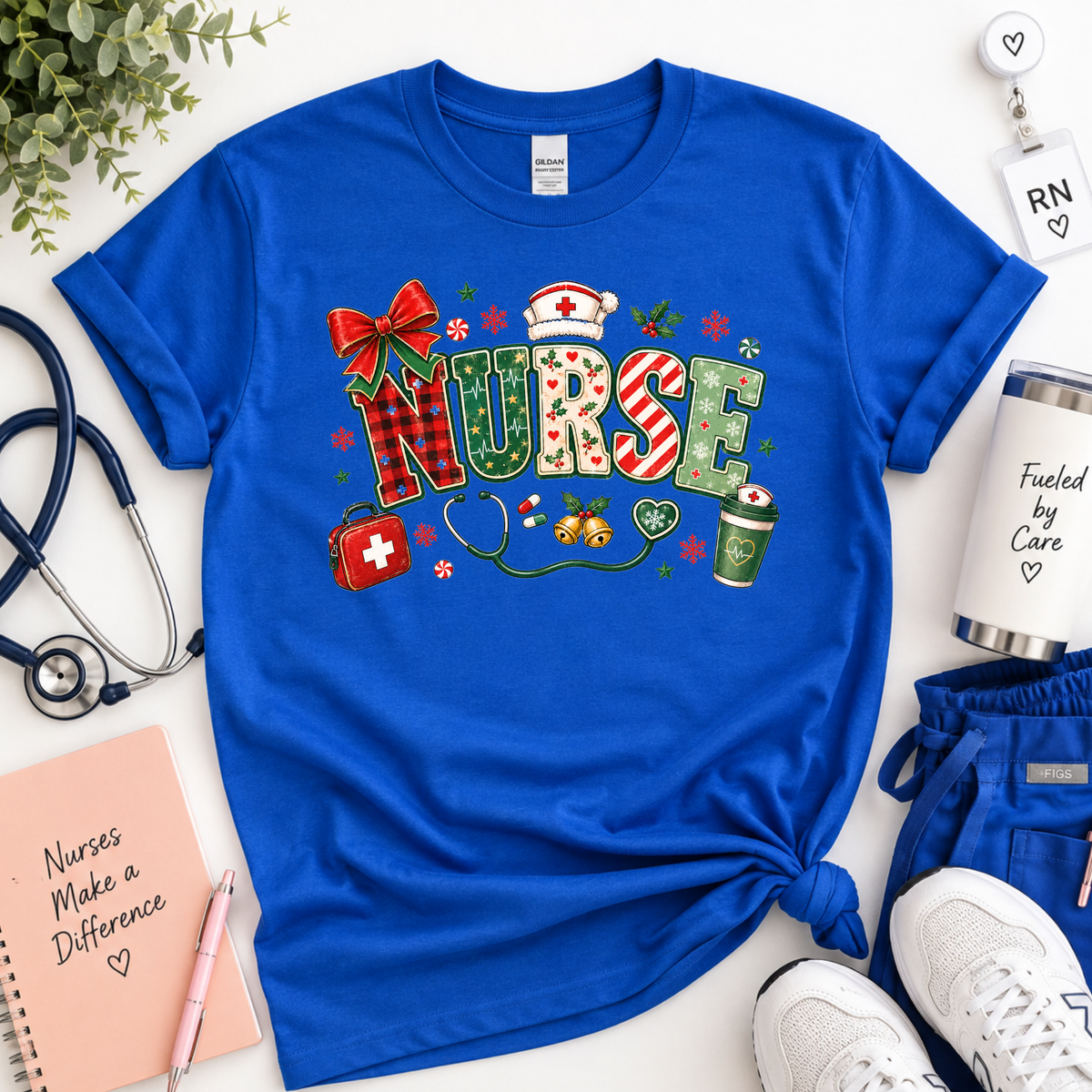 Christmas Nurse Sweatshirt, T-shirt with Medical Holiday Design