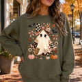 Coquette Halloween Ghost Shirt – Cute Bow & Leopard Fall Graphic Tee