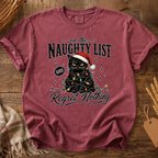 Comfort Colors Funny Naughty List Black Cat Christmas Shirt
