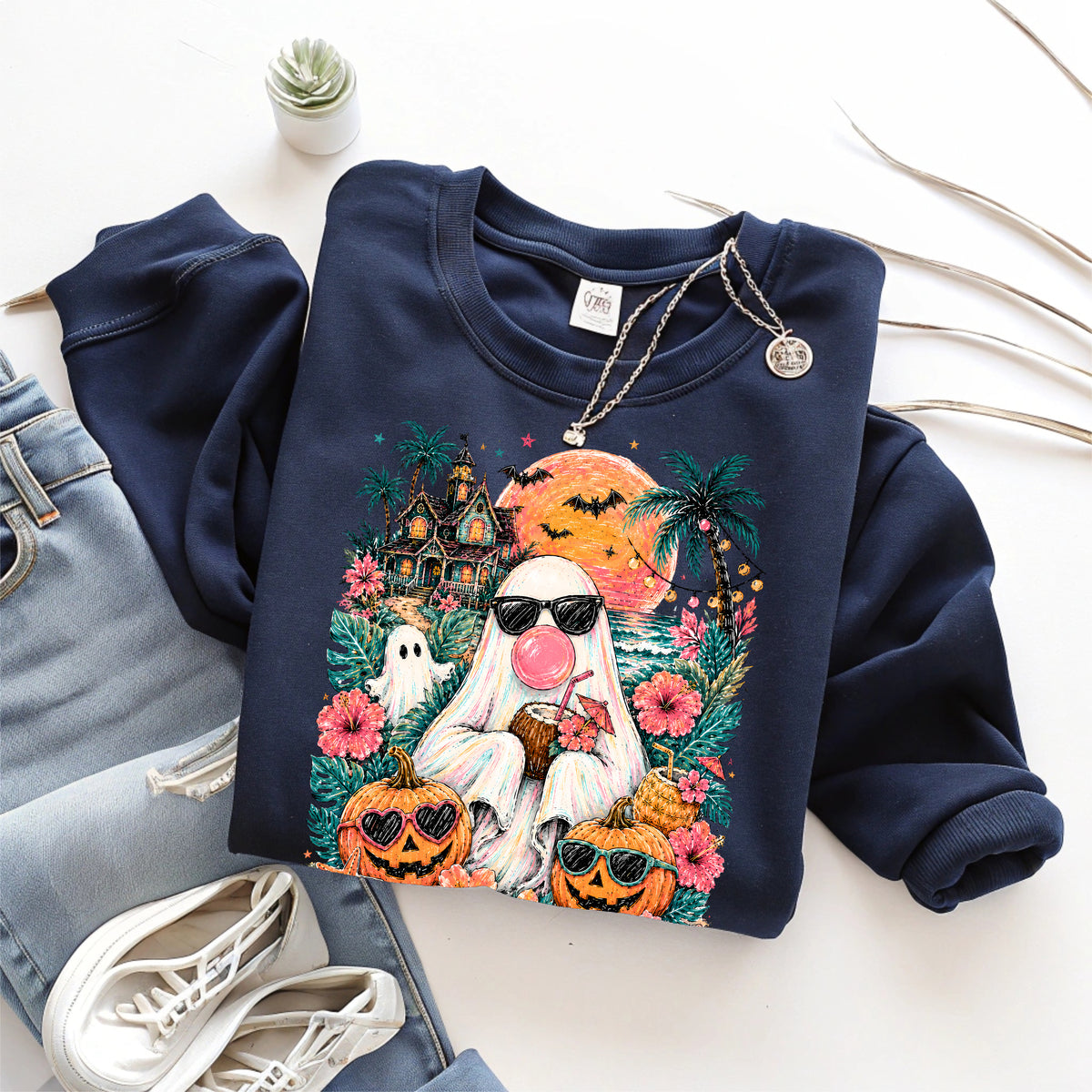 Summerween Ghost Shirt | Halloween Sweatshirt Design
