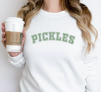 Retro "Pickles" Varsity Graphic T-Shirt - Cute Foodie Aesthetic Tee