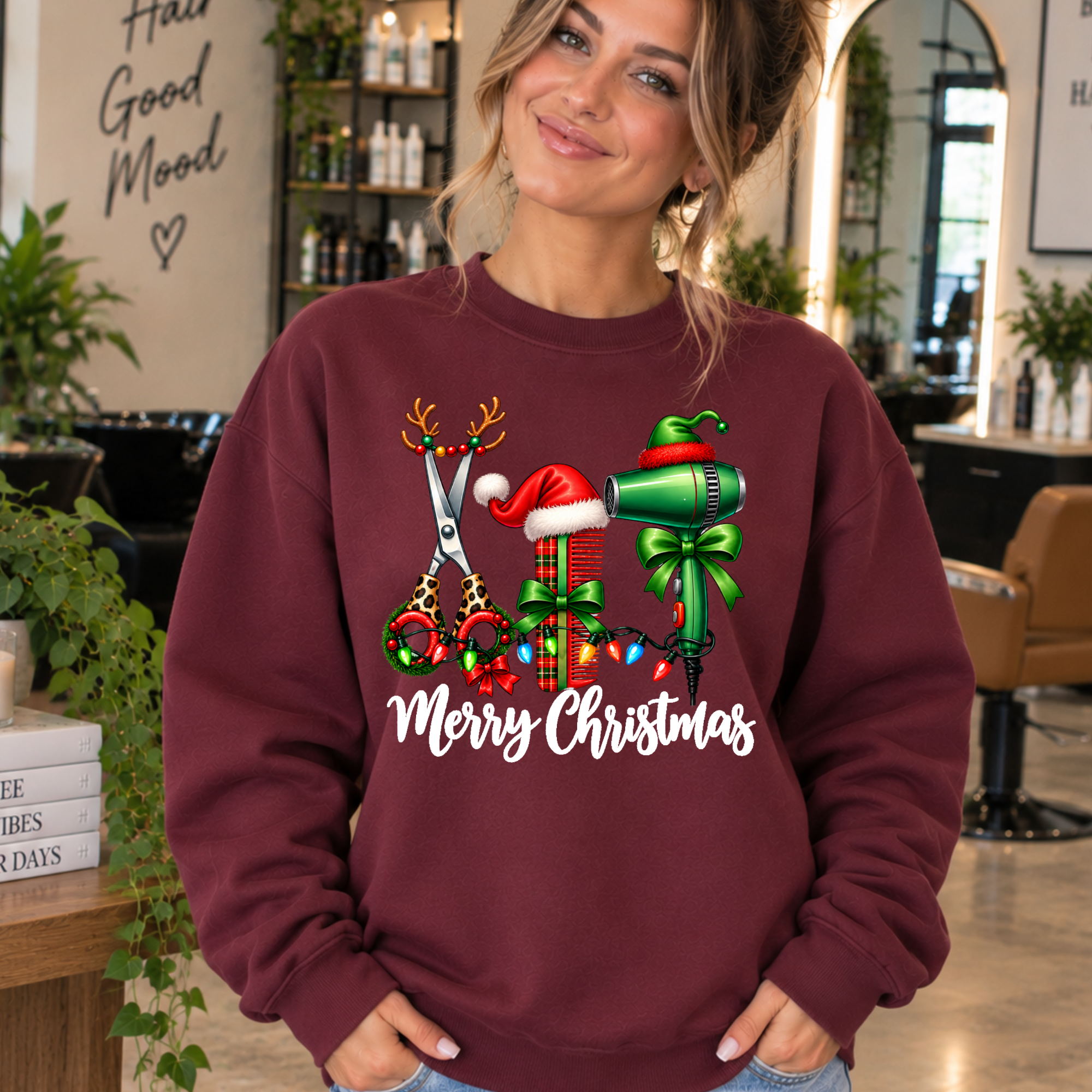 Christmas Hair Stylist Merry Christmas Graphic Sweatshirt or T-shirt