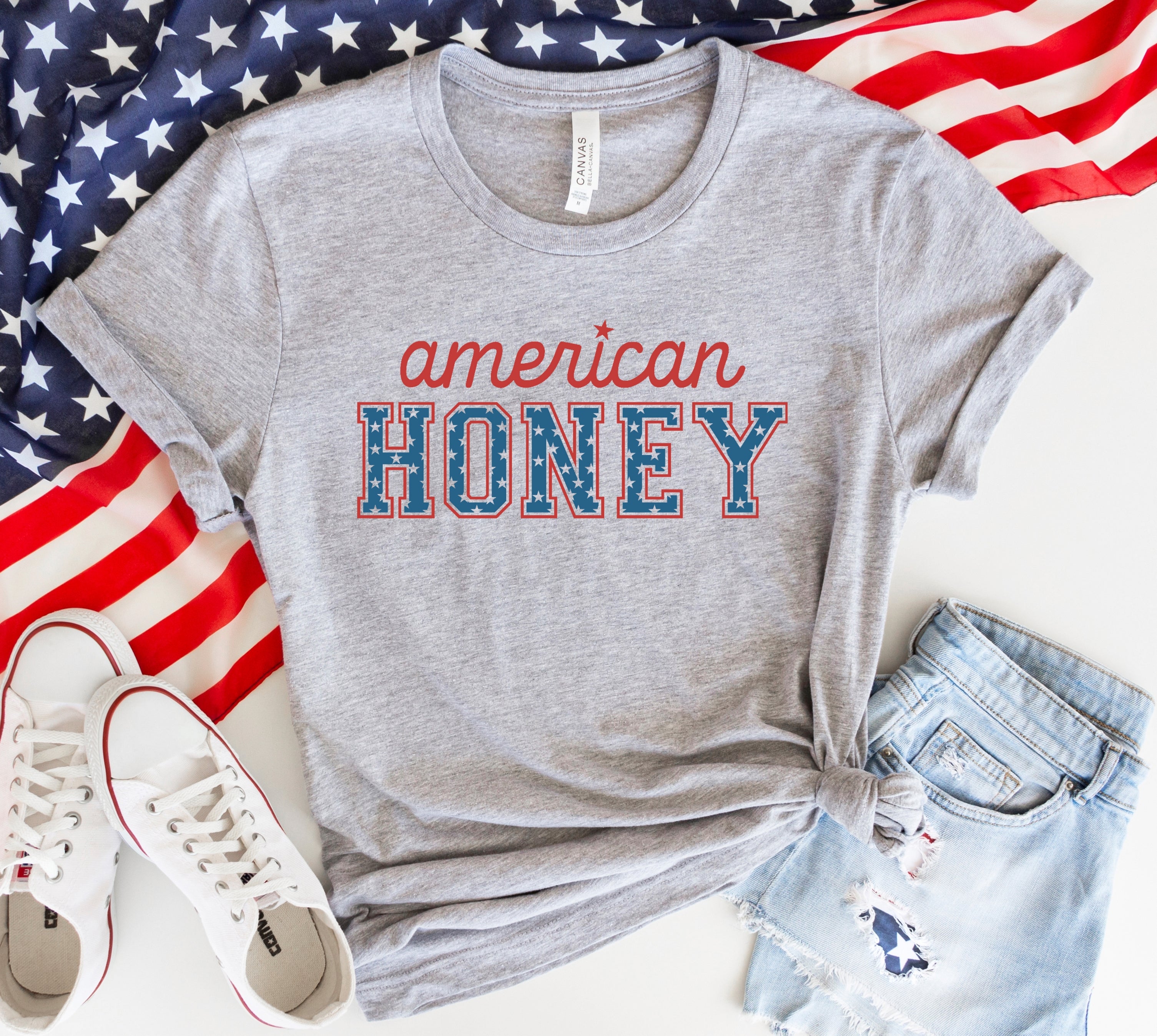 "American Honey" Fourth of July T-Shirt - Patriotic Country Music Graphic Tee