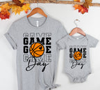 "Game Day" Basketball T-Shirt - Cute Stacked Text Sports Graphic Tee