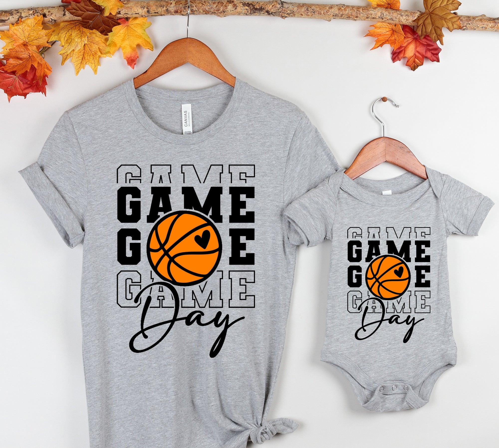 "Game Day" Basketball T-Shirt - Cute Stacked Text Sports Graphic Tee
