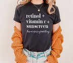Retinol Vitamin C Sunscreen T-Shirt | Funny Skincare Aesthetic Graphic Tee