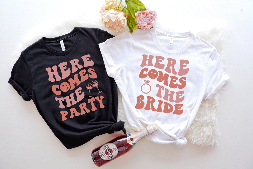 Bachelorette Party T-Shirt | Here Comes the Bride