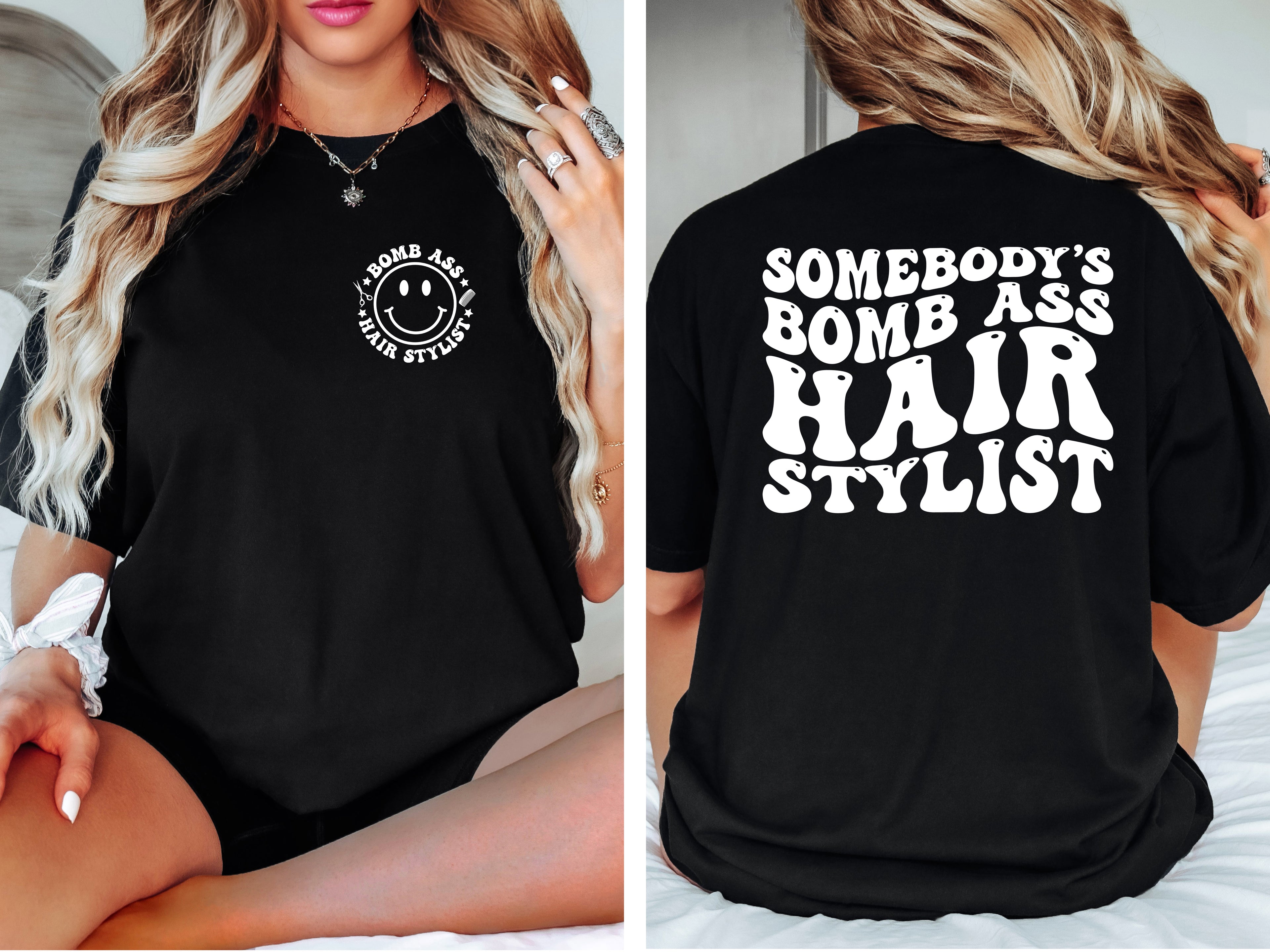 "Somebody's Bomb Ass Hair Stylist" Retro Graphic T-Shirt