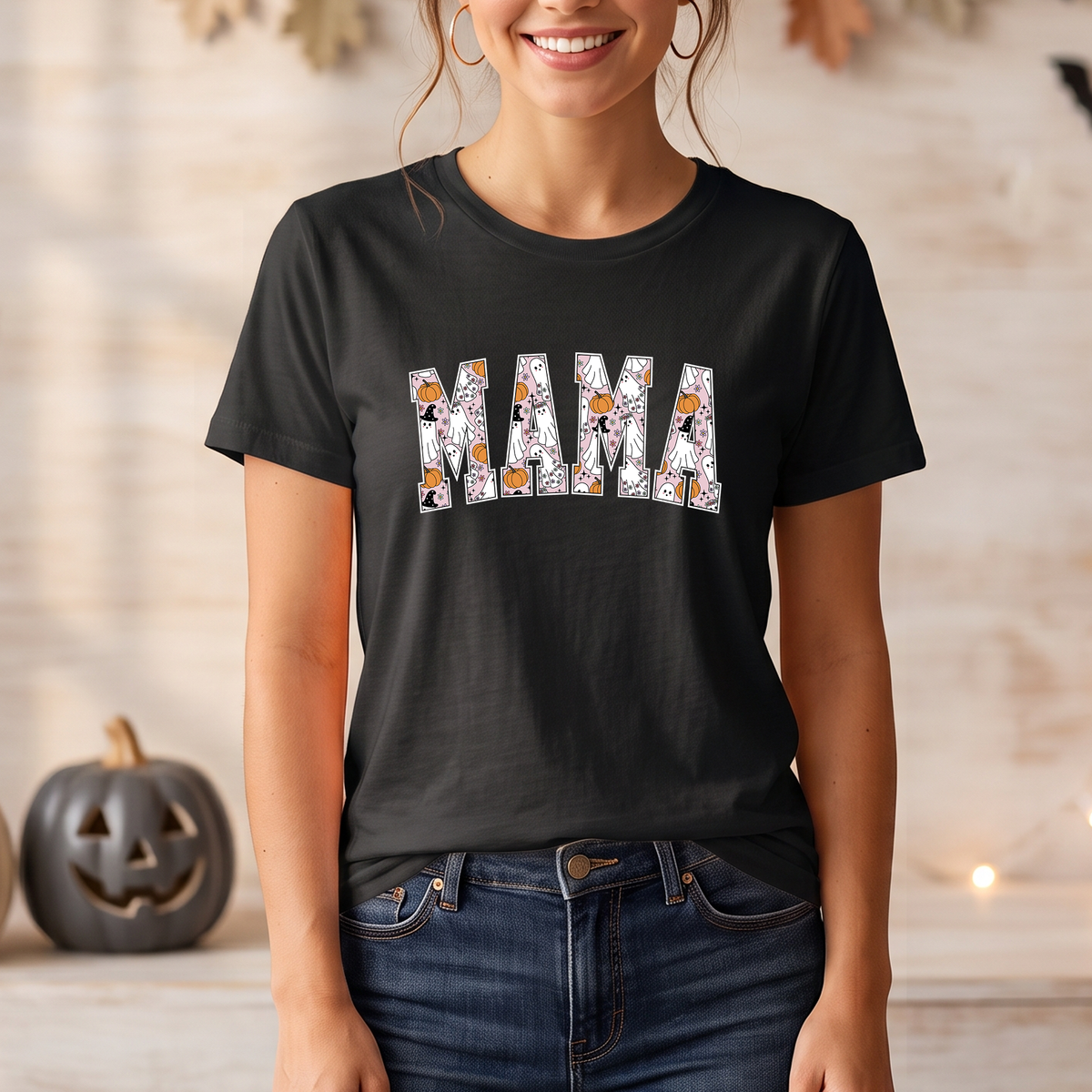 Mama Halloween T-Shirt - Cozy Mom Halloween Apparel