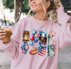 4th of July Watercolor Patriotic T-Shirt & Sweatshirt