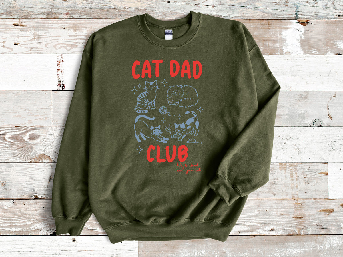 Cat Dad Club T-Shirt – Life is Short Spoil Your Cat