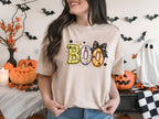 Boo T-Shirt – Cute Patchwork Design for Halloween Fans