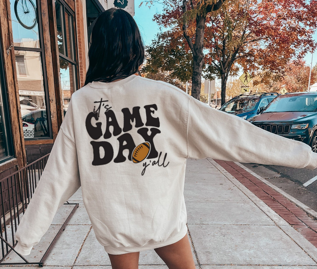 "It's Game Day Y'all" Football T-Shirt - Retro Groovy Sports Graphic Tee
