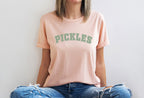Retro "Pickles" Varsity Graphic T-Shirt - Cute Foodie Aesthetic Tee