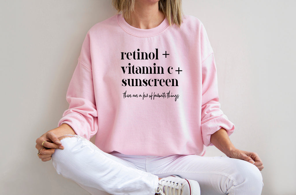 Retinol Vitamin C Sunscreen T-Shirt | Funny Skincare Aesthetic Graphic Tee