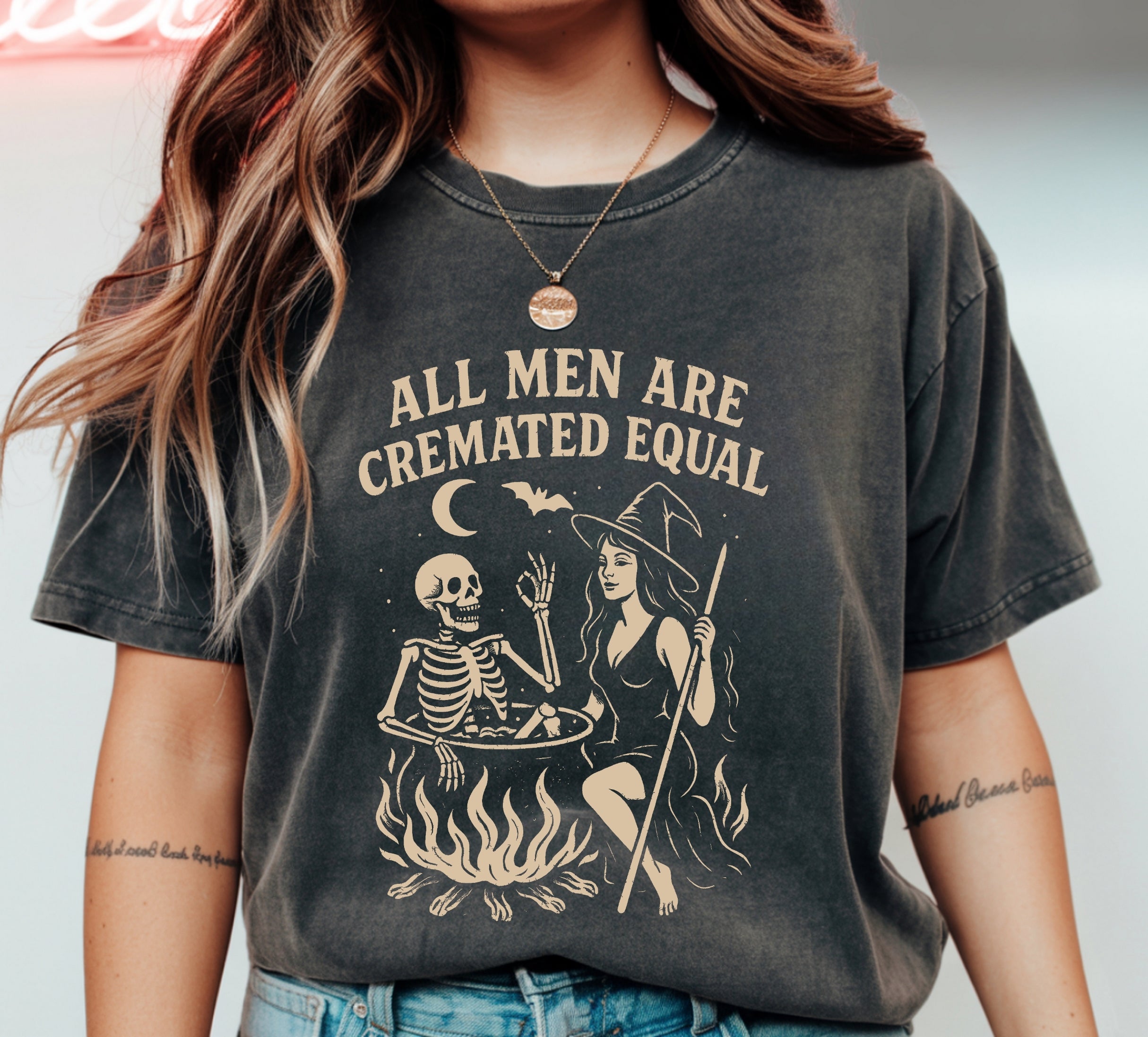All Men Are Cremated Equal Comfort Colors Halloween Tee