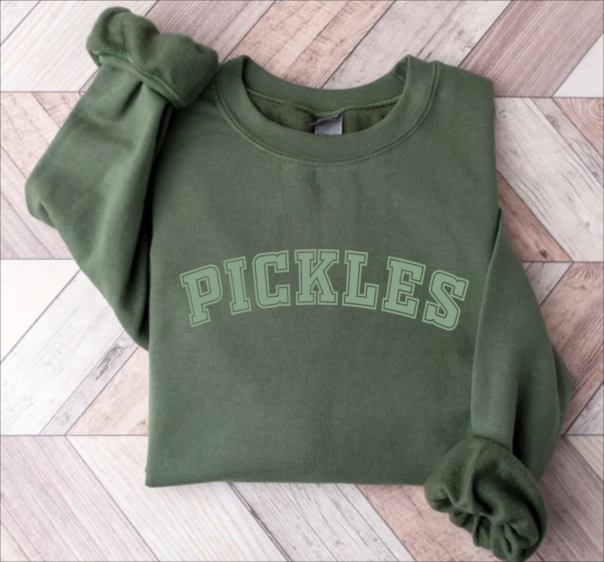 Retro "Pickles" Varsity Graphic T-Shirt - Cute Foodie Aesthetic Tee