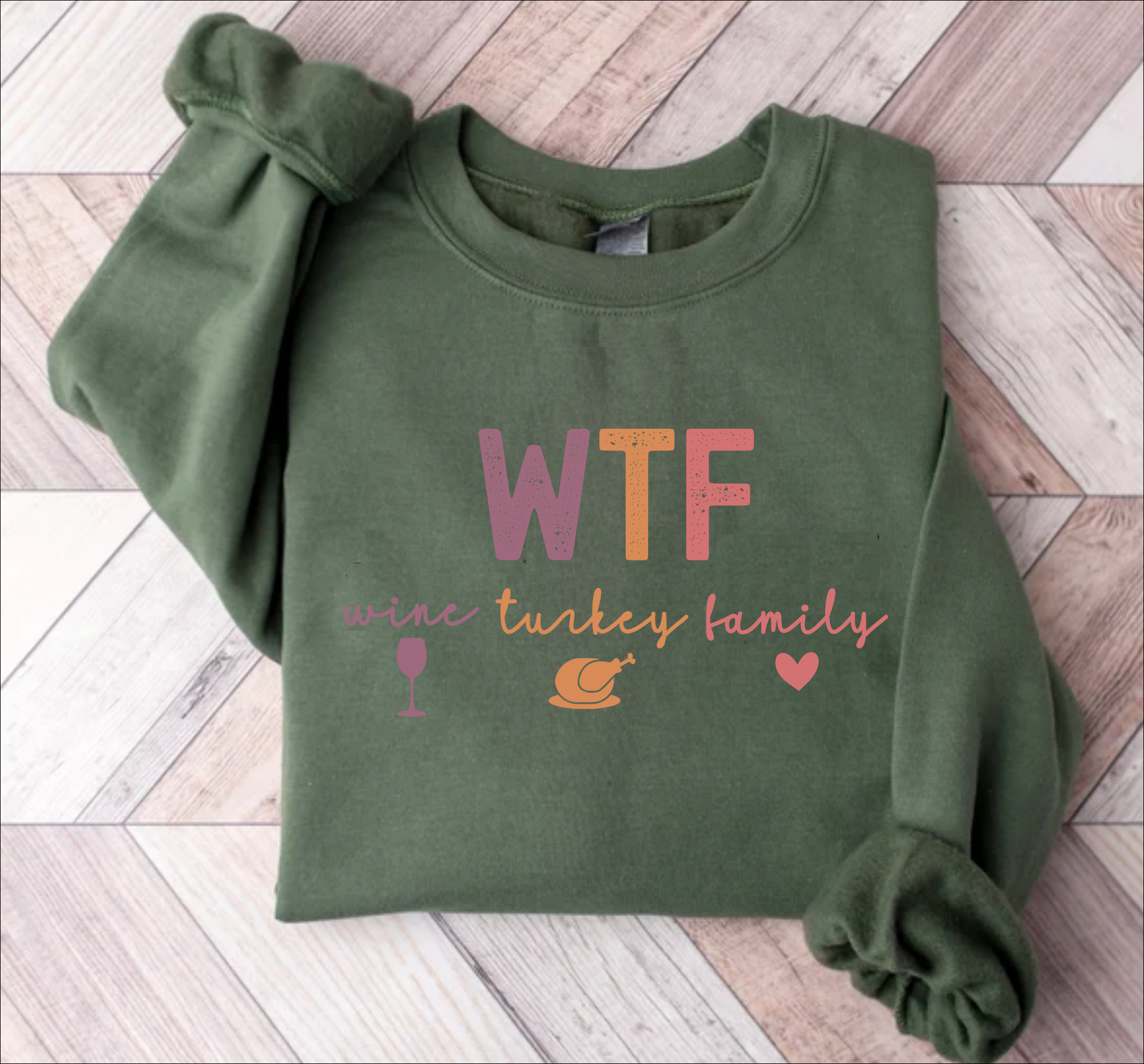 WTF Wine Turkey Family T-Shirt – Thanksgiving Humor Tee