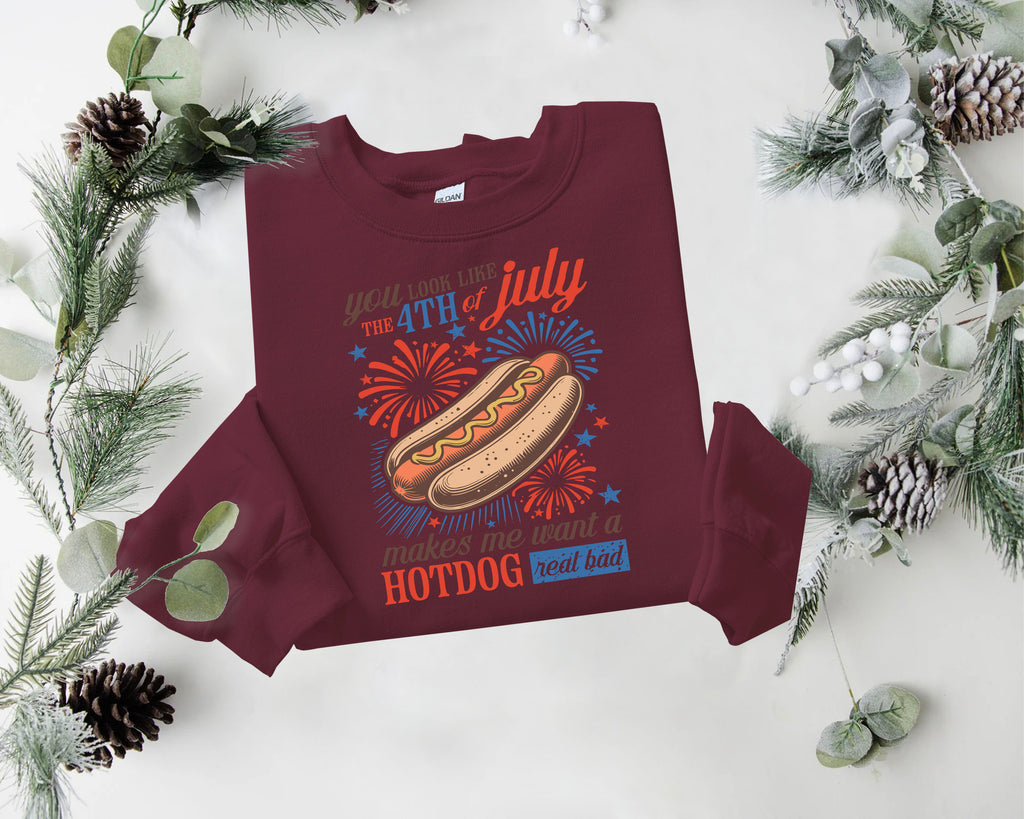 4th of July Hot Dog T-Shirt – Funny Patriotic Tee