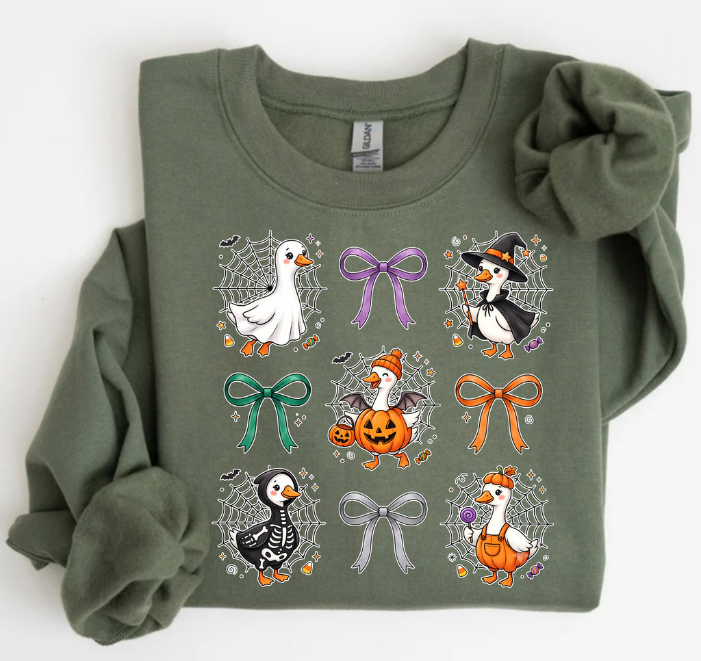 Cute Halloween Duck Bow T-Shirt & Sweatshirt