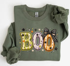 Boo T-Shirt – Cute Patchwork Design for Halloween Fans