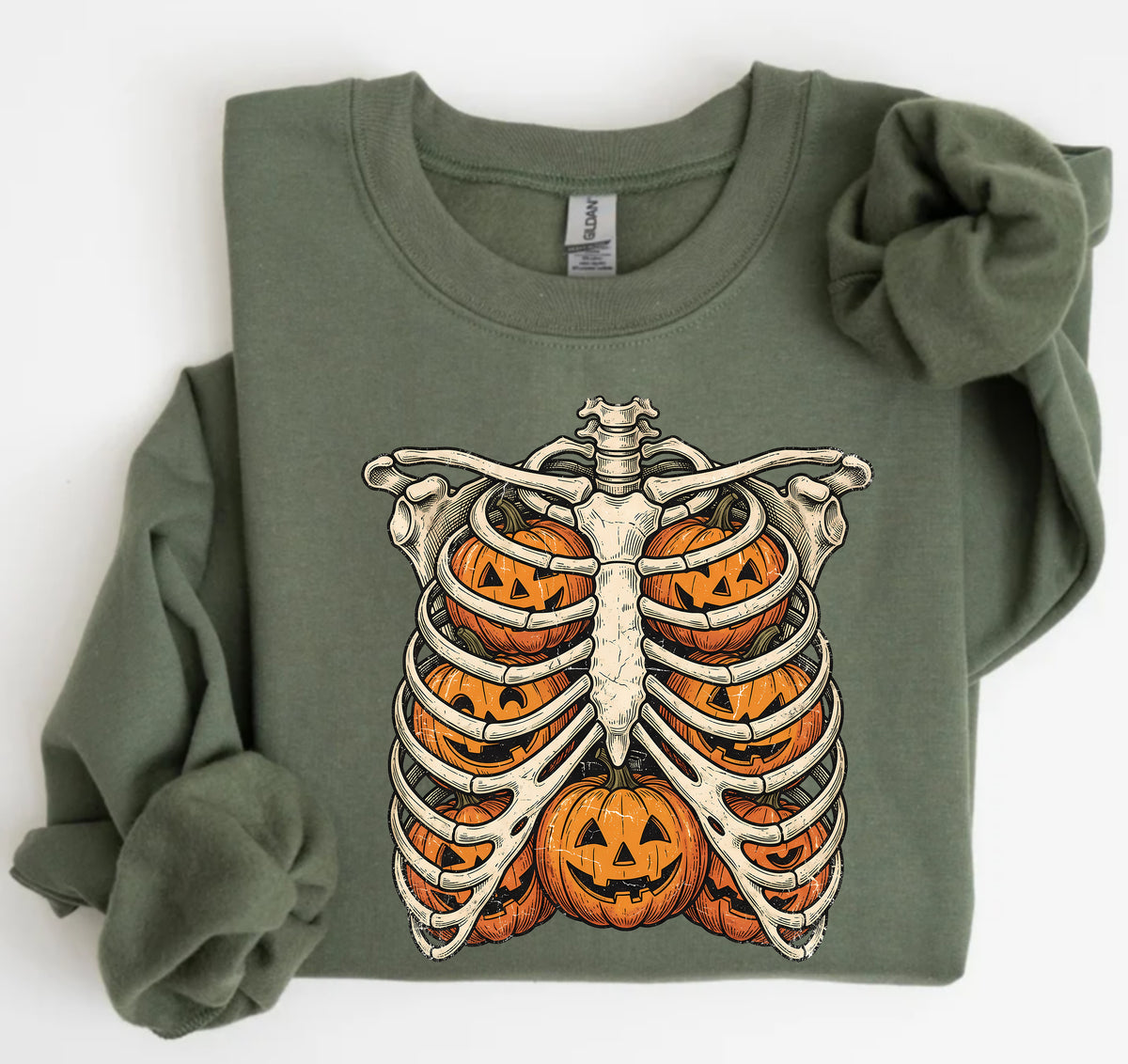 Skeleton Ribcage Pumpkin T-Shirt | Halloween Graphic Tee