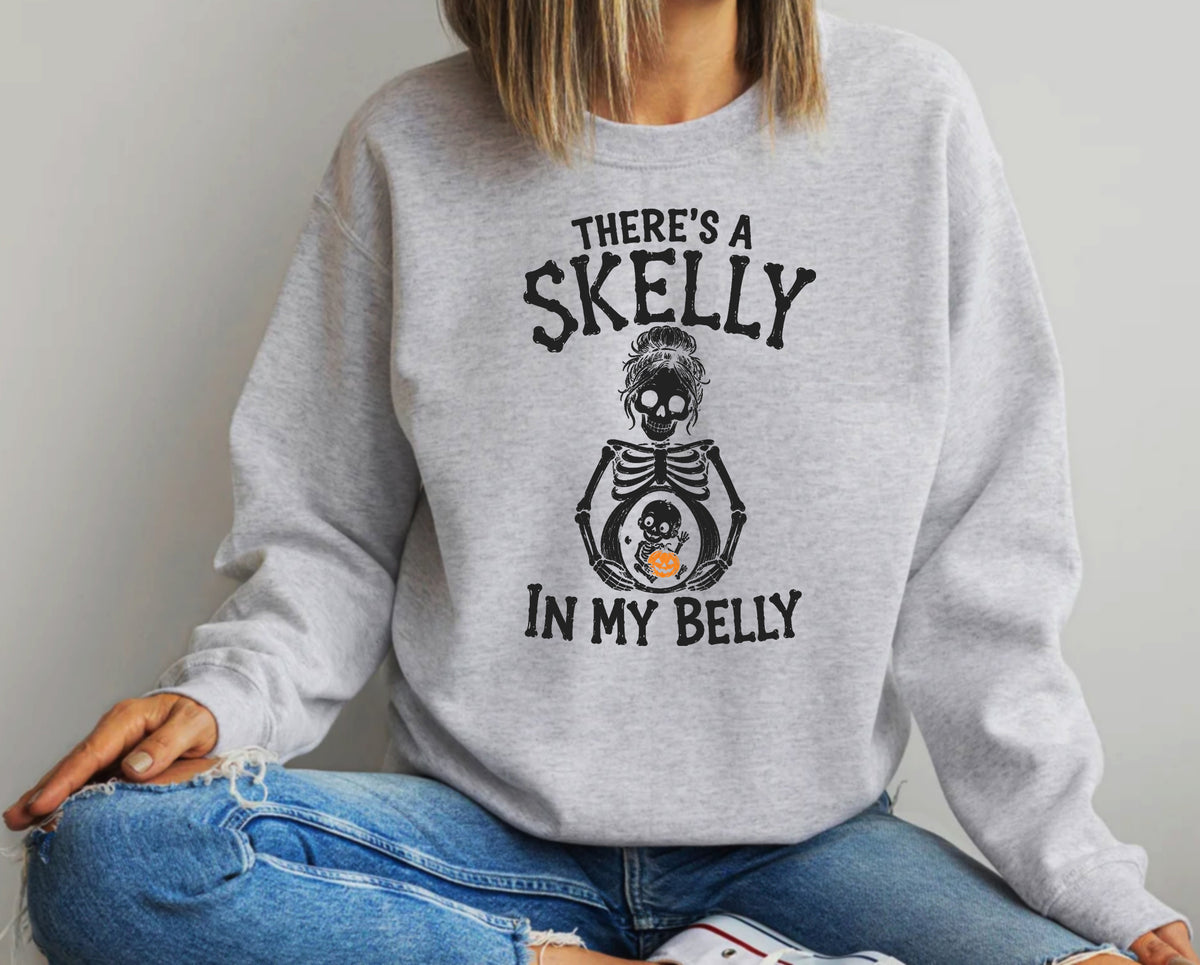 There's A Skelly In My Belly Shirt | Halloween Maternity
