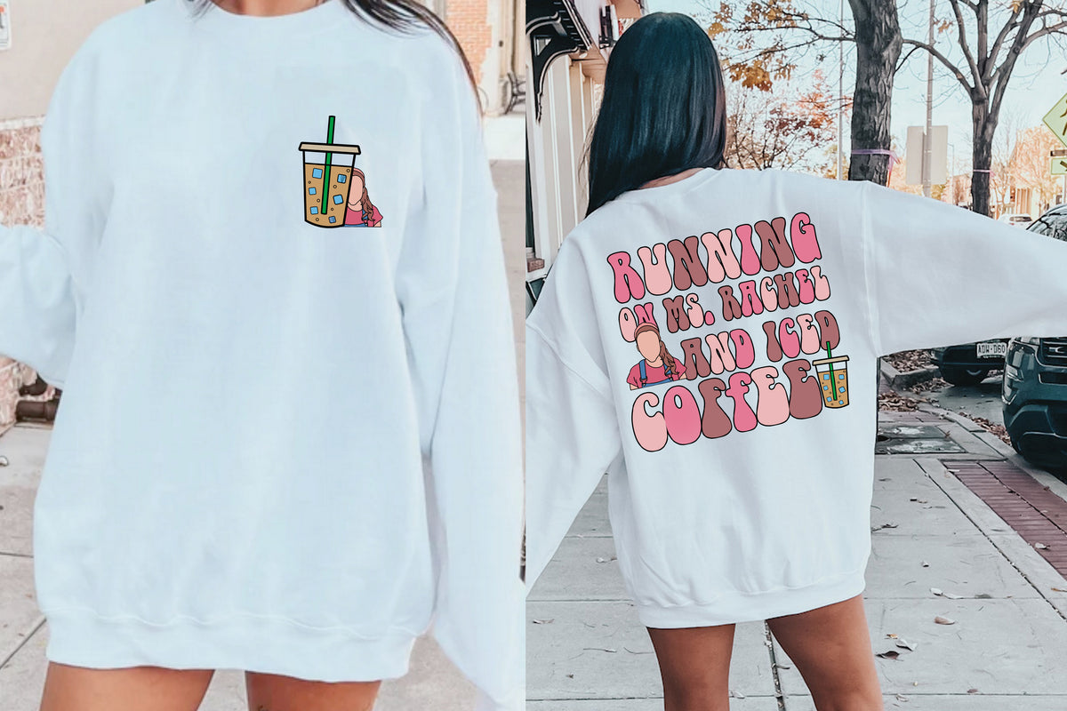 Running On Ms Rachel And Iced Coffee T-Shirt | Mom Life