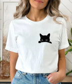 Cat Peeking T-Shirt & Sweatshirt | Cute Feline Design