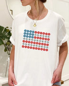 Floral USA Flag 4th of July T-Shirt & Sweatshirt
