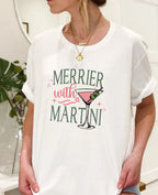 Merrier with a Martini T-Shirt – Retro Christmas Tee