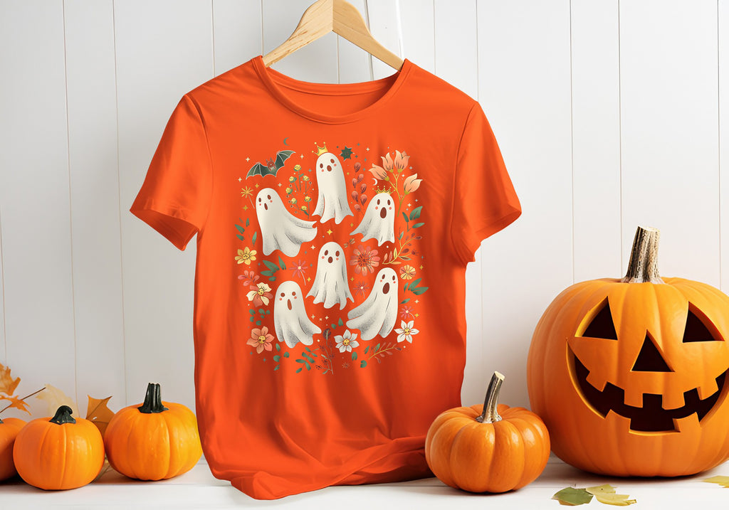 Floral Cute Halloween Ghost T-Shirt & Sweatshirt
