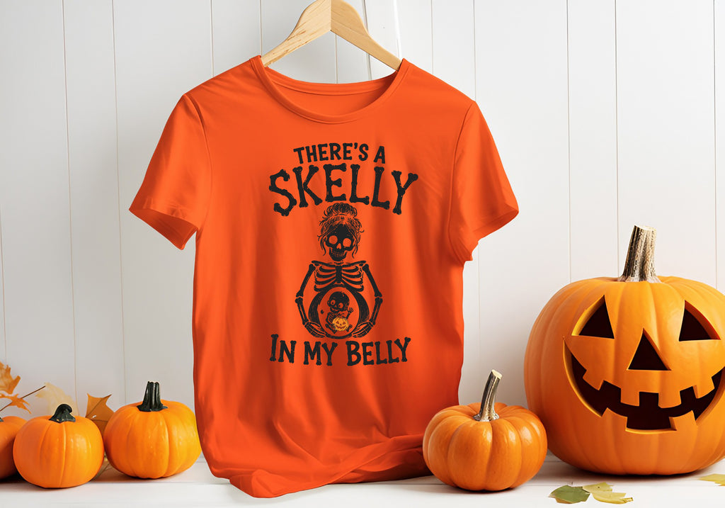 There's A Skelly In My Belly Shirt | Halloween Maternity
