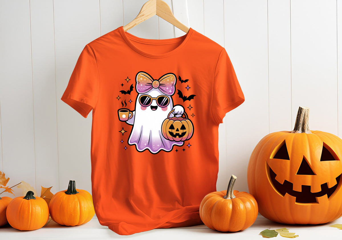 Cute Ghost Bow T-Shirt & Sweatshirt | Kawaii Halloween
