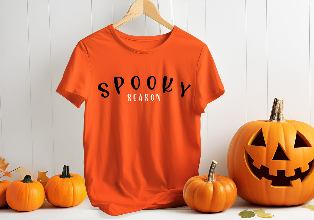 Spooky Season T-Shirt with Halloween Pumpkin Face