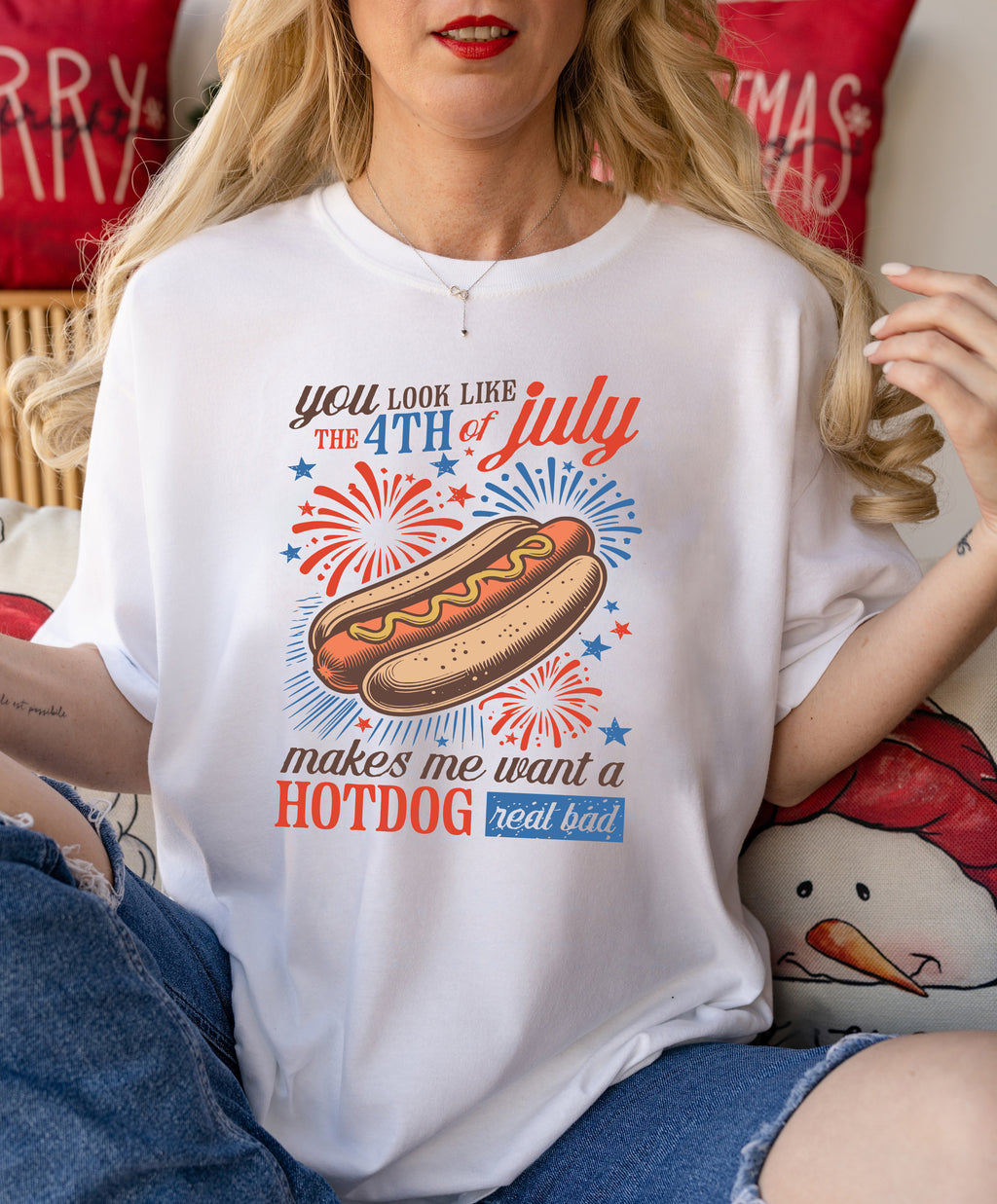 4th of July Hot Dog T-Shirt – Funny Patriotic Tee