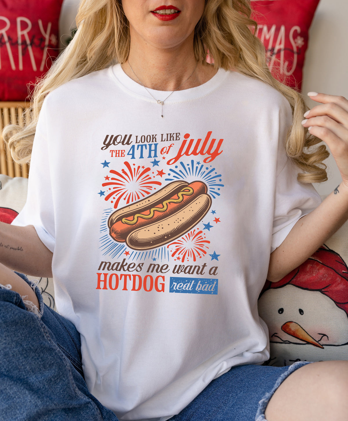 4th of July Hot Dog T-Shirt – Funny Patriotic Tee
