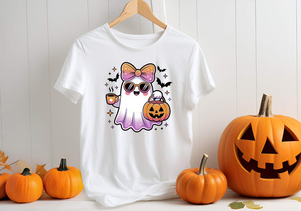 Cute Ghost Bow T-Shirt & Sweatshirt | Kawaii Halloween