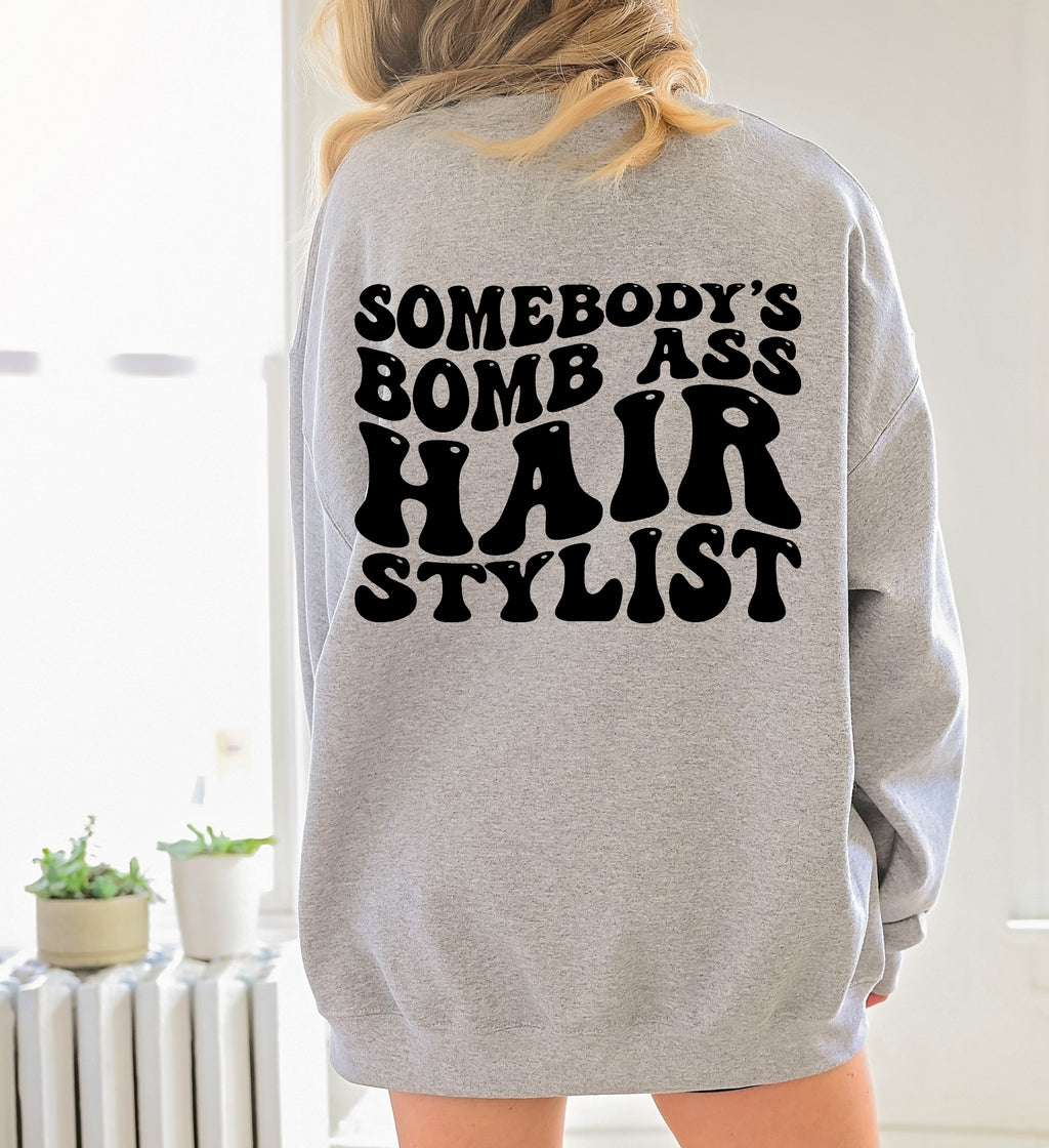 "Somebody's Bomb Ass Hair Stylist" Retro Graphic T-Shirt