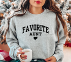 Retro "Favorite Aunt" Varsity Graphic T-Shirt - Cute Auntie Gift Tee