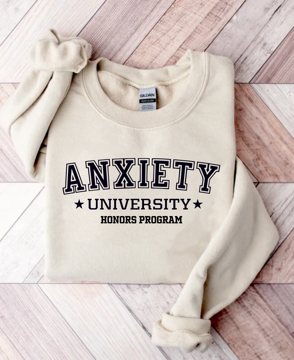 Anxiety University Honors Program T-Shirt | Funny Collegiate Graphic Tee