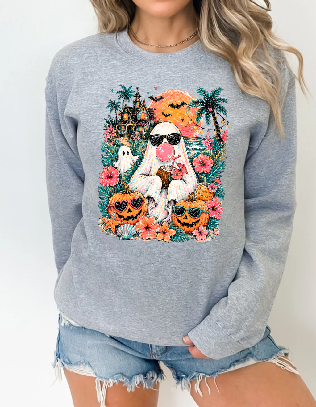 Summerween Ghost Shirt | Halloween Sweatshirt Design