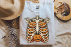 Skeleton Ribcage Pumpkin T-Shirt | Halloween Graphic Tee